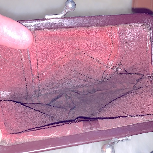 Vintage 50’s/60’s Genuine Leather:Suede Silver Snap-Lock👝Coin👛Pouch💄Makeup - Picture 8 of 16